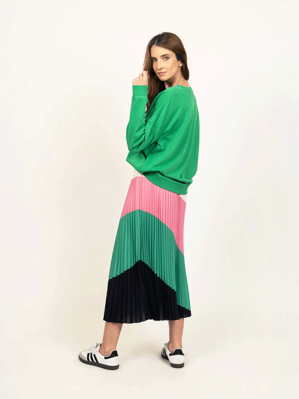 Lilian Pleat Skirt - SPRING MULTI