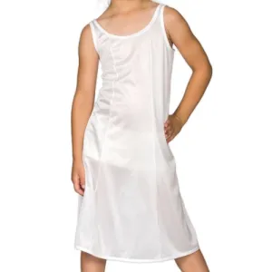 Little Girls White Tea Length Nylon Slip (I.C. Collections)