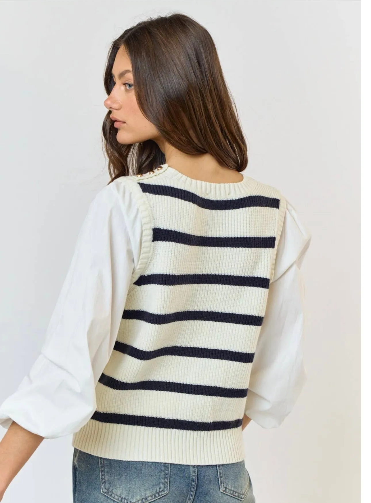 Liz Striped Sweater Blouse