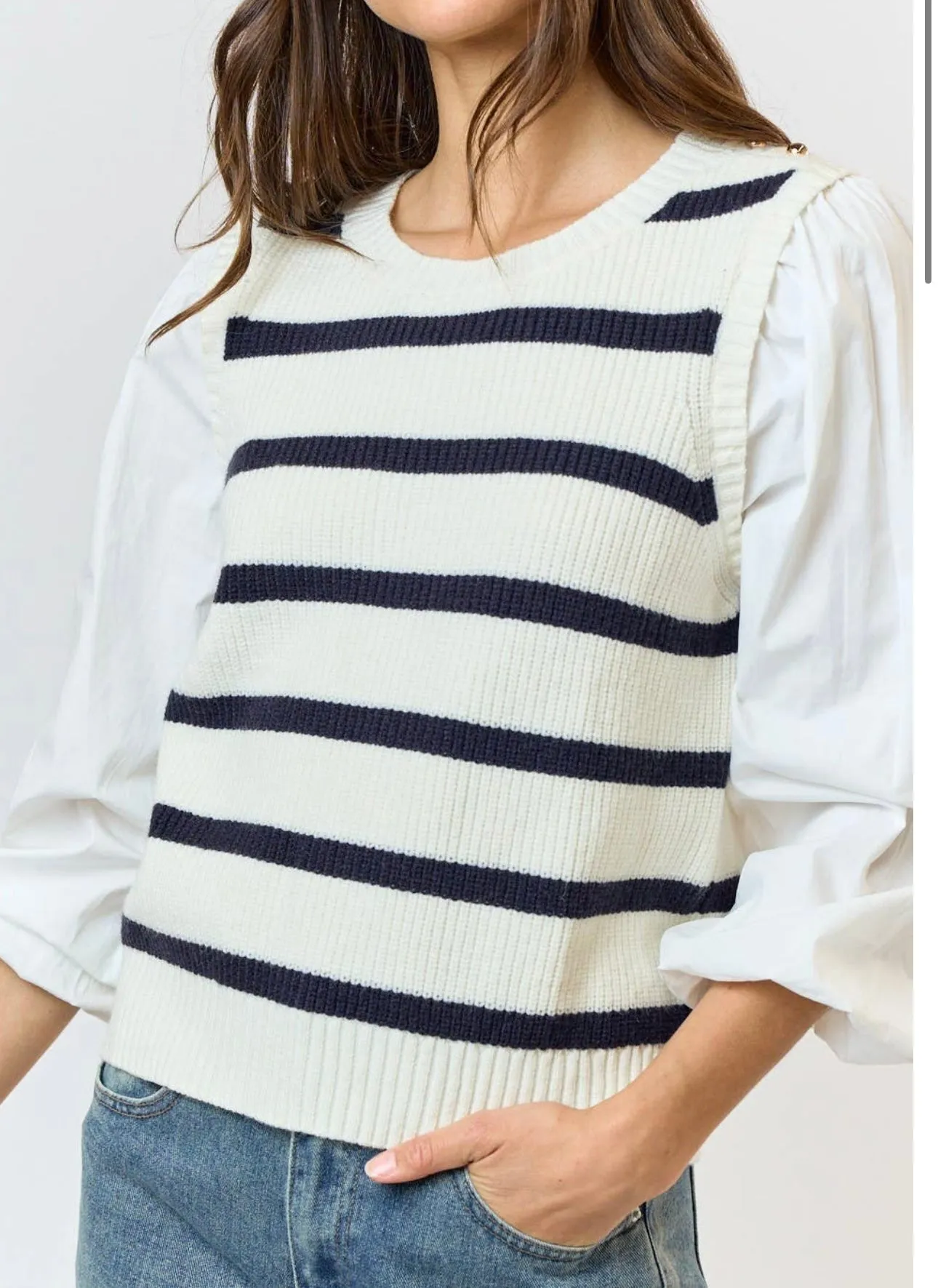 Liz Striped Sweater Blouse