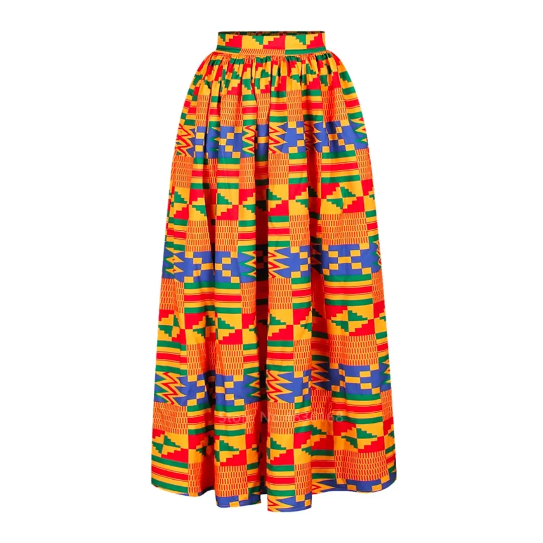 Long African pattern skirt 