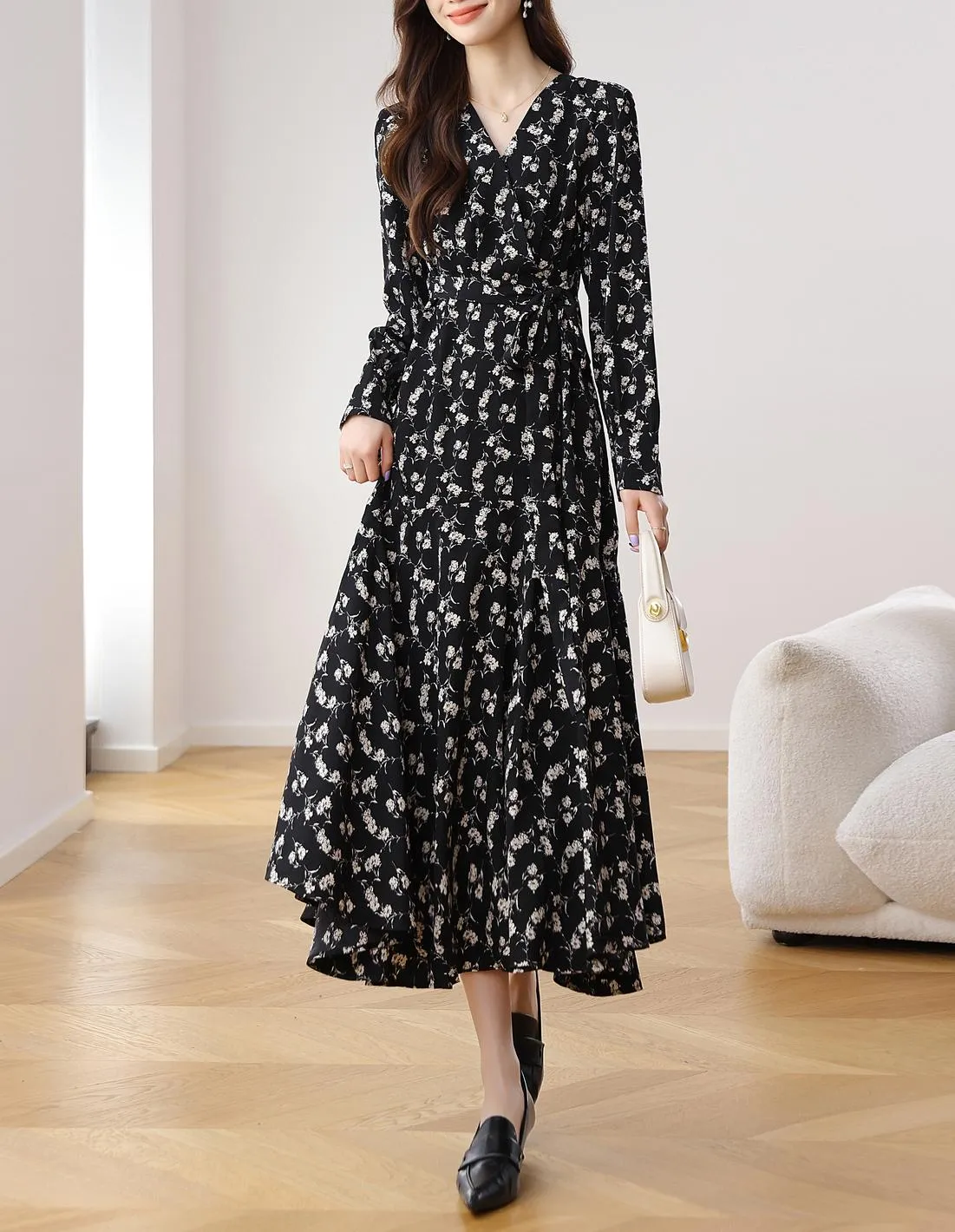 Long Sleeve A-Line Dress for a Comfortable Fit