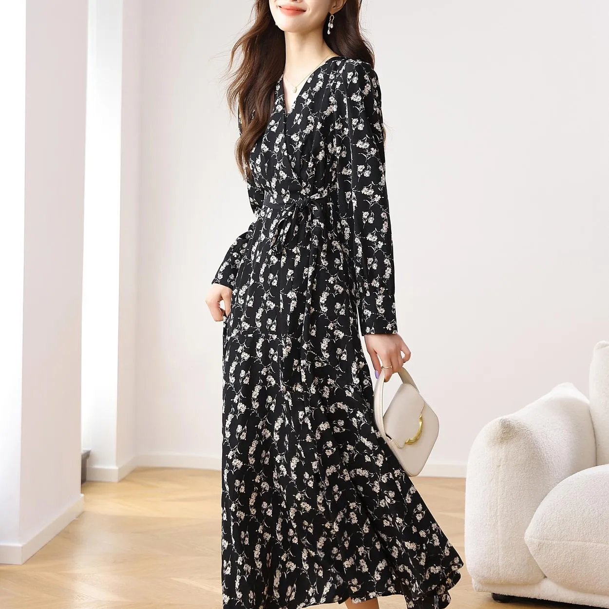 Long Sleeve A-Line Dress for a Comfortable Fit