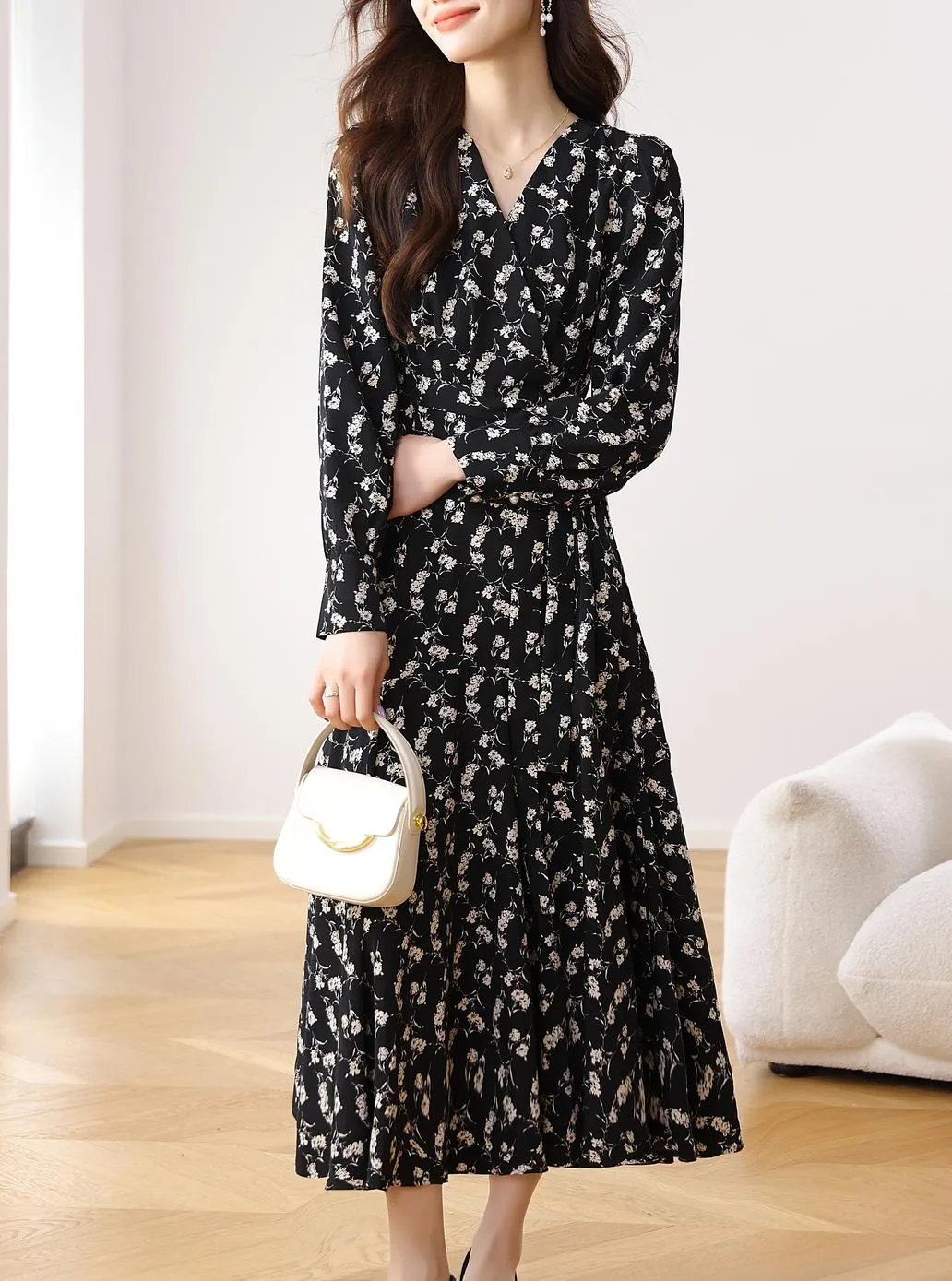Long Sleeve A-Line Dress for a Comfortable Fit