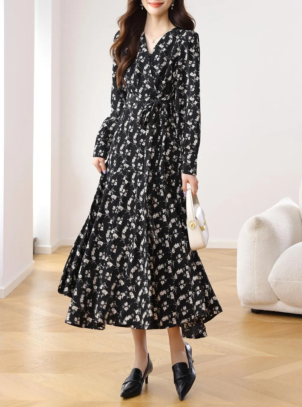Long Sleeve A-Line Dress for a Comfortable Fit