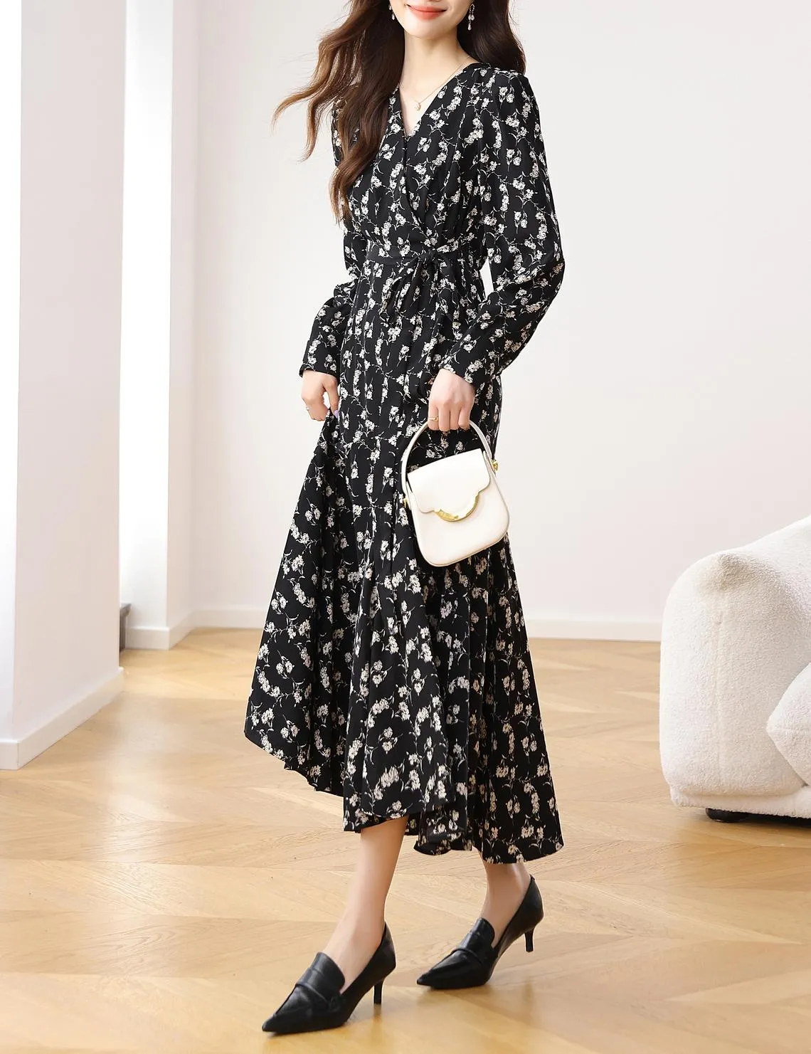 Long Sleeve A-Line Dress for a Comfortable Fit