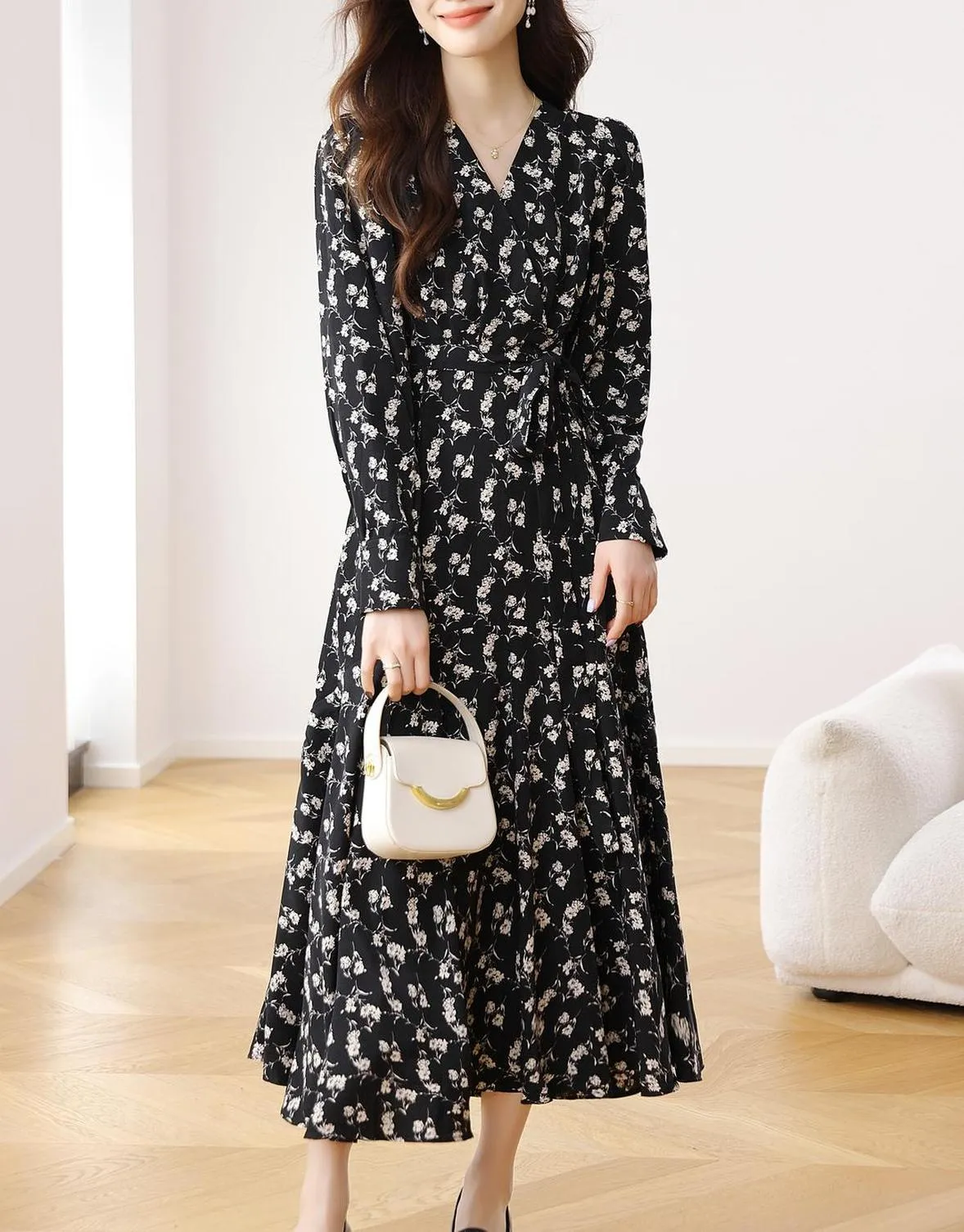 Long Sleeve A-Line Dress for a Comfortable Fit