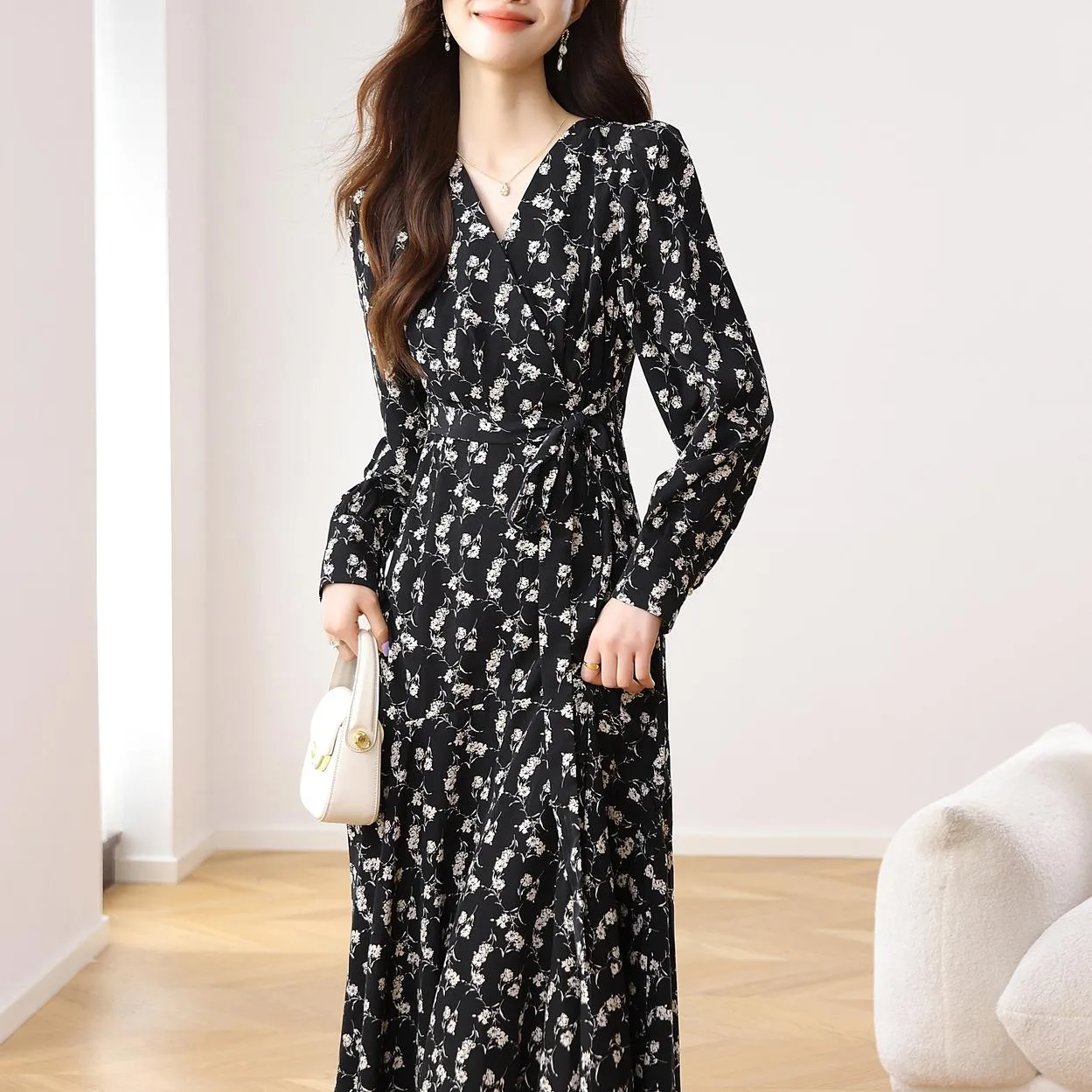 Long Sleeve A-Line Dress for a Comfortable Fit