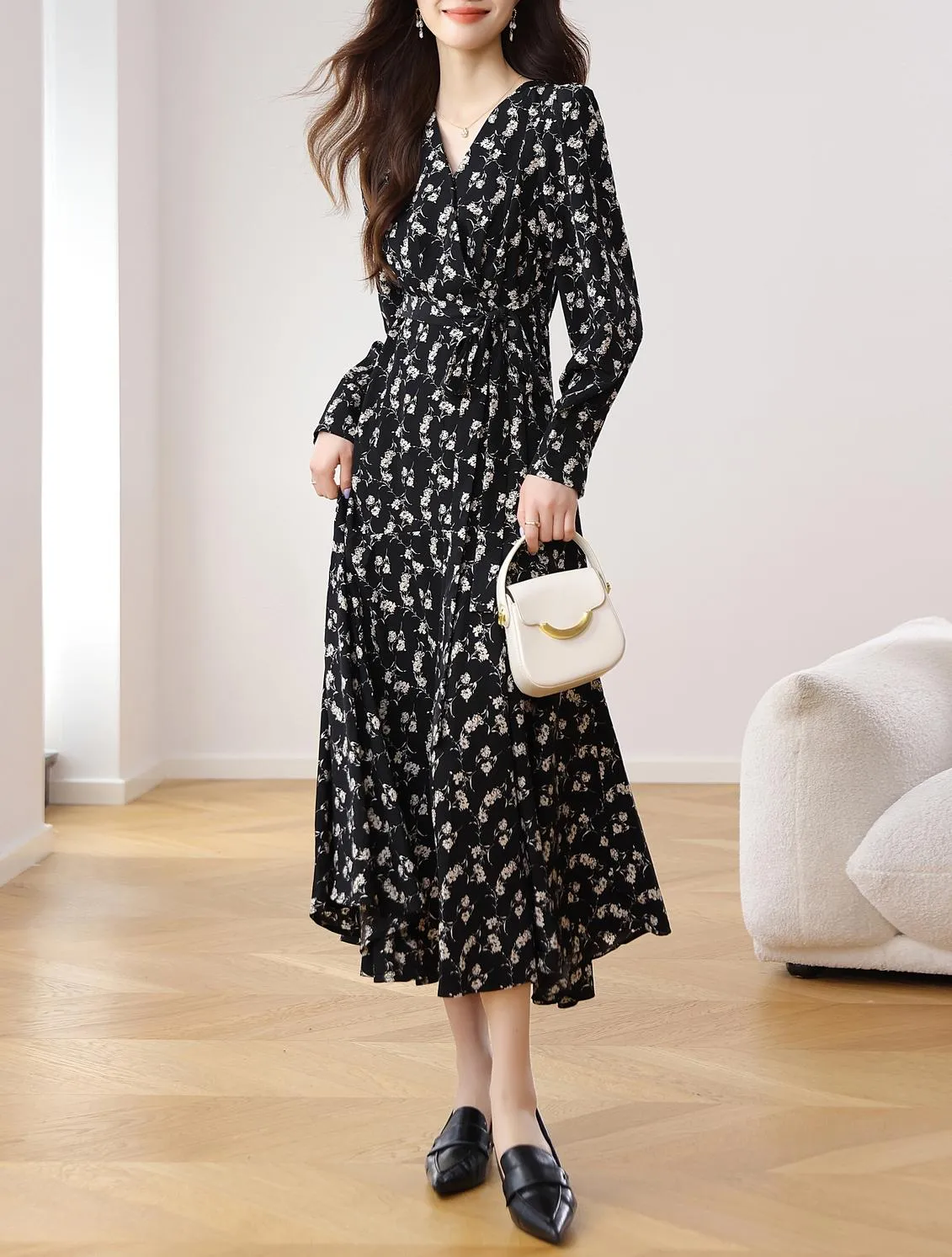 Long Sleeve A-Line Dress for a Comfortable Fit