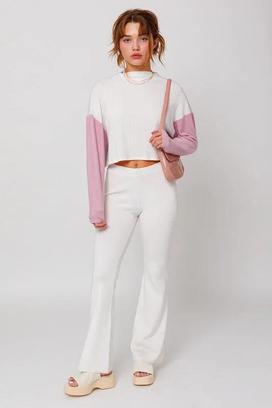 LONG SLEEVE CONTRAST TOP, Le Lis
