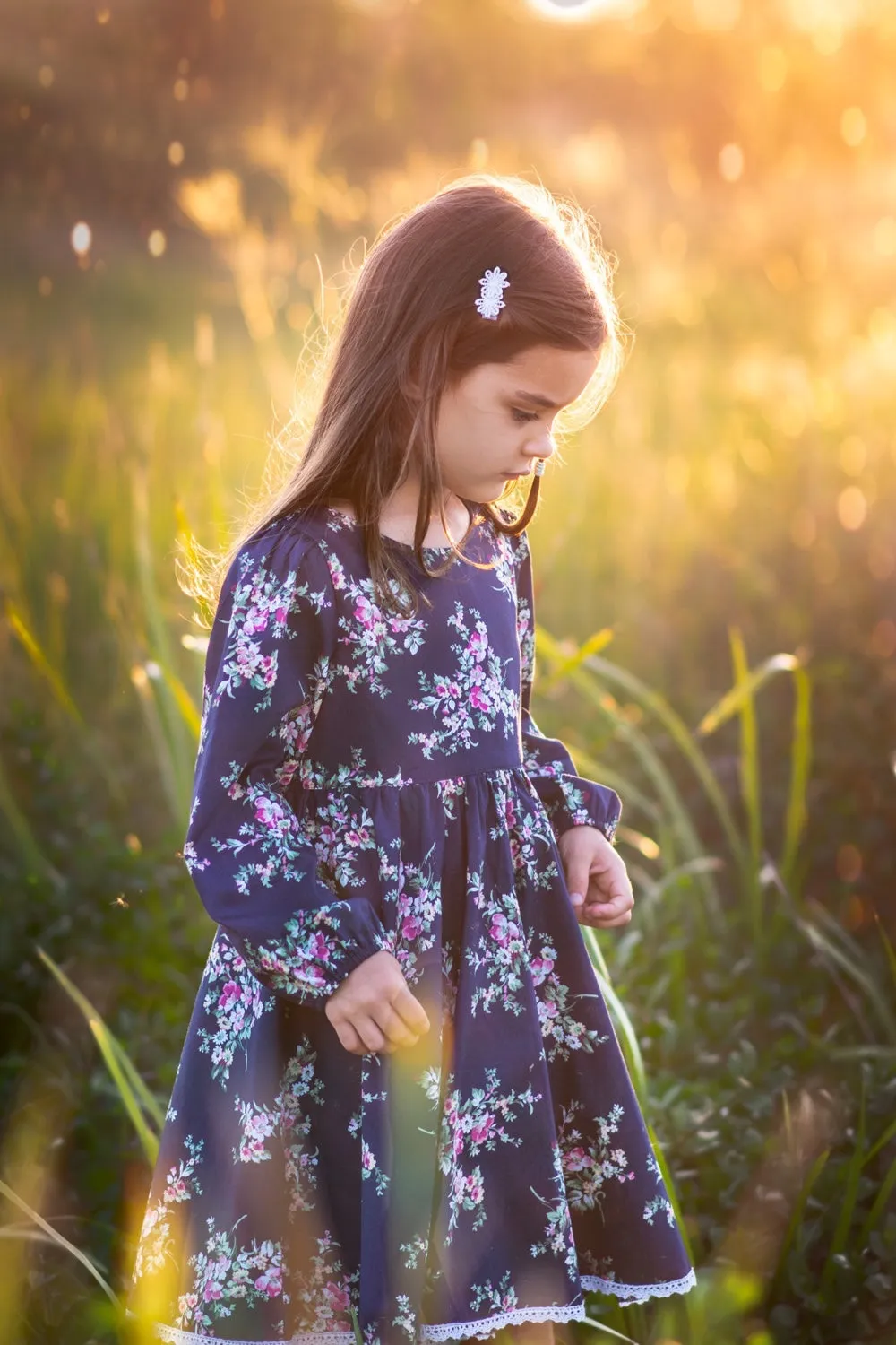 Long Sleeve Twirling Tea Party Dress - Blossom Lane
