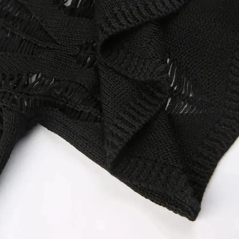Long Sleeved Ripped Gothic Top