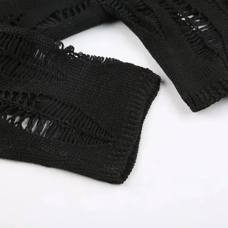 Long Sleeved Ripped Gothic Top