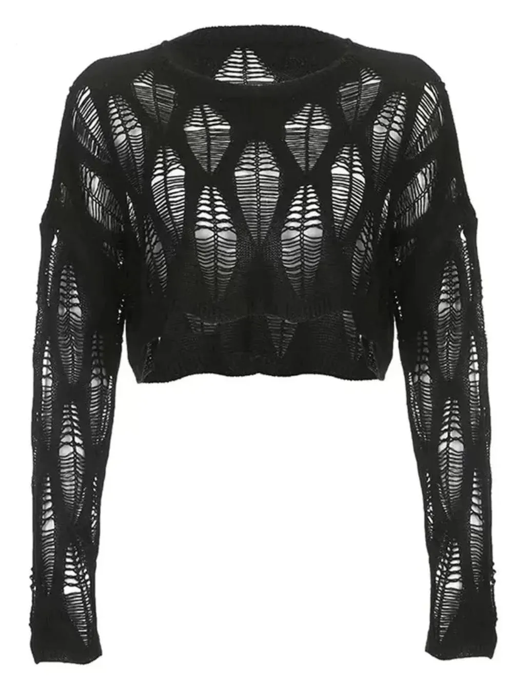 Long Sleeved Ripped Gothic Top