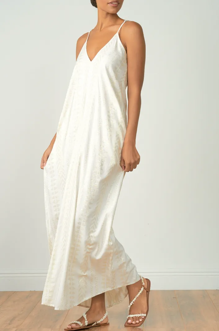 Lurex Spaghetti Strap Maxi Dress