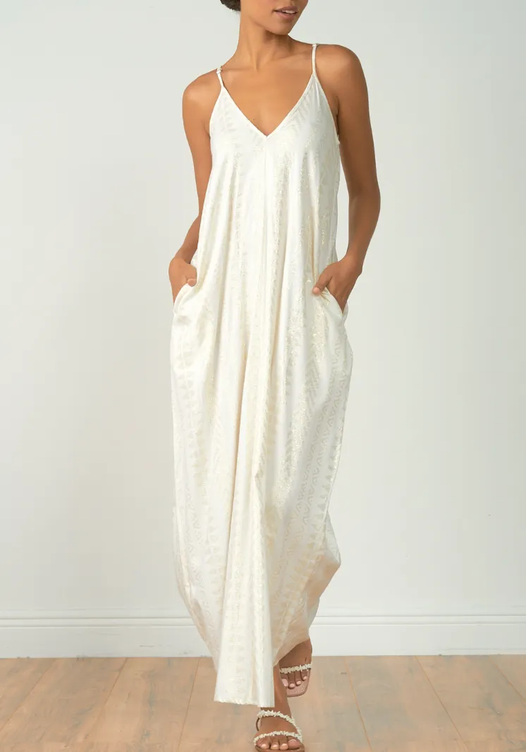 Lurex Spaghetti Strap Maxi Dress