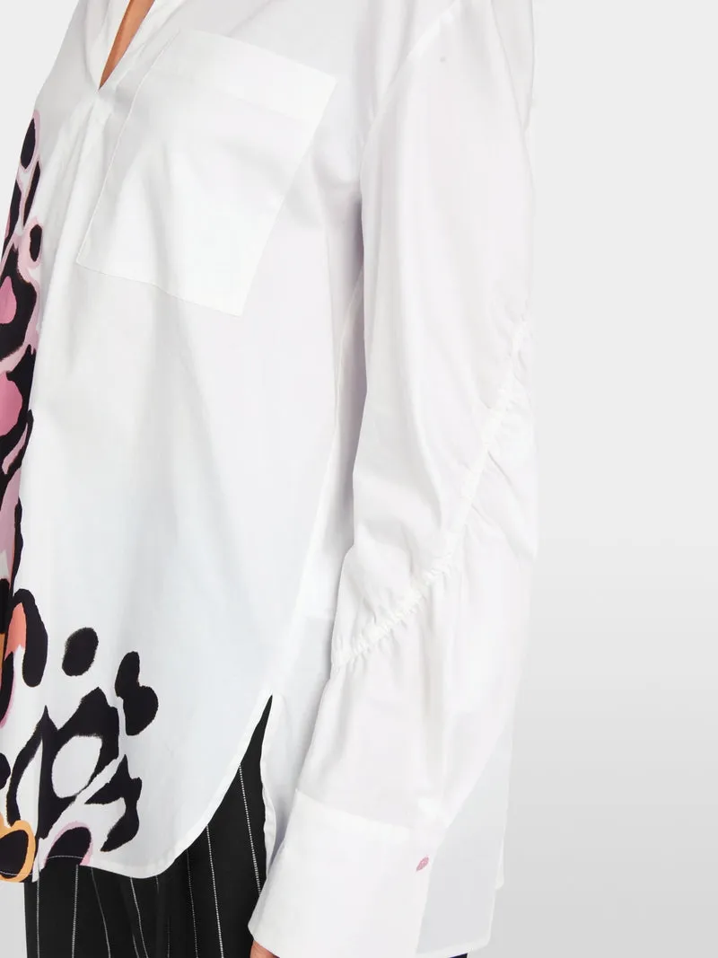 Marc Cain Butterfly Blouse With Placed Print