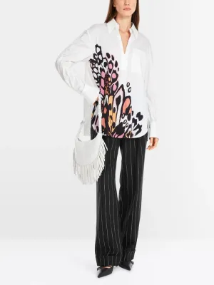 Marc Cain Butterfly Blouse With Placed Print