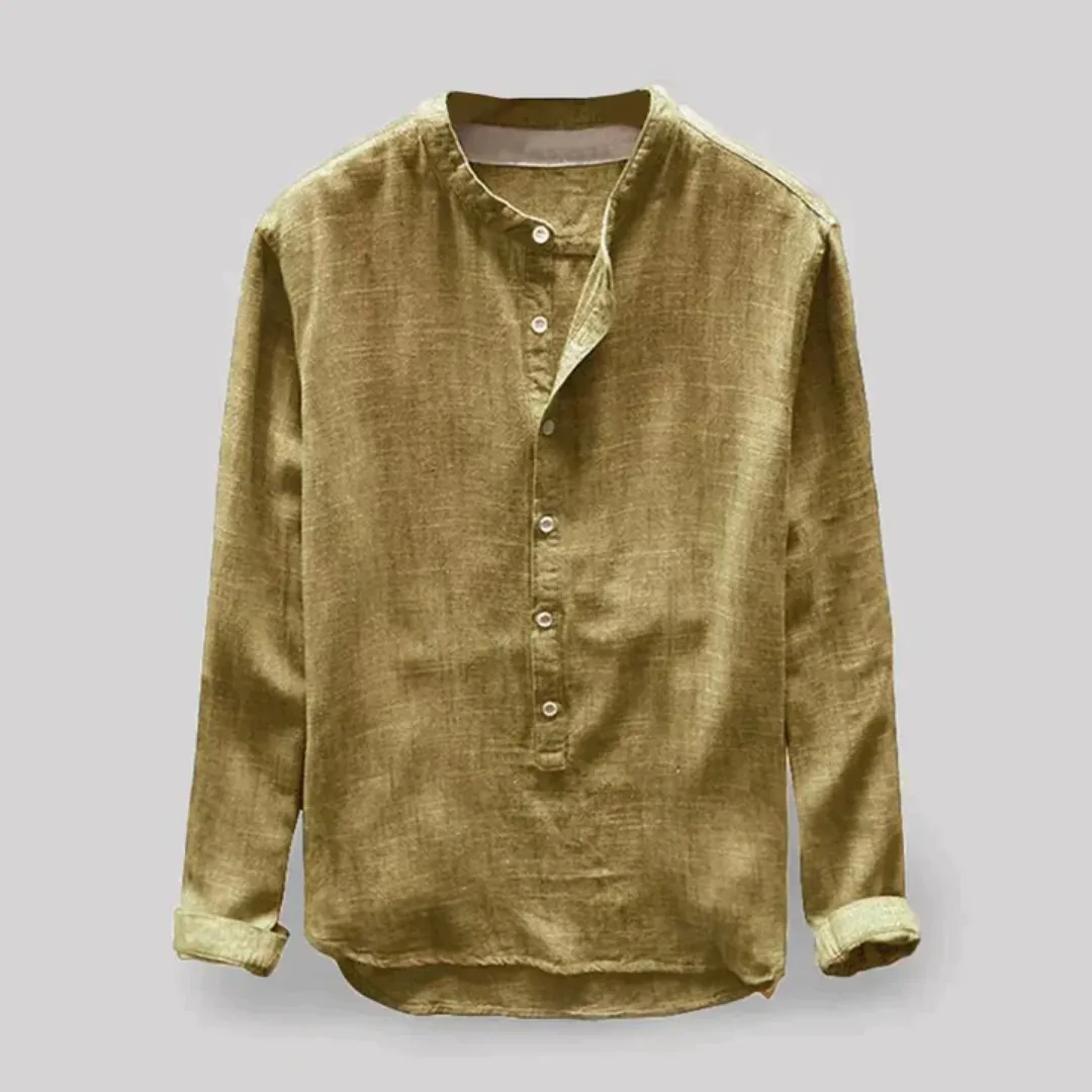 Men's Casual Long Sleeve Shirt | Henley