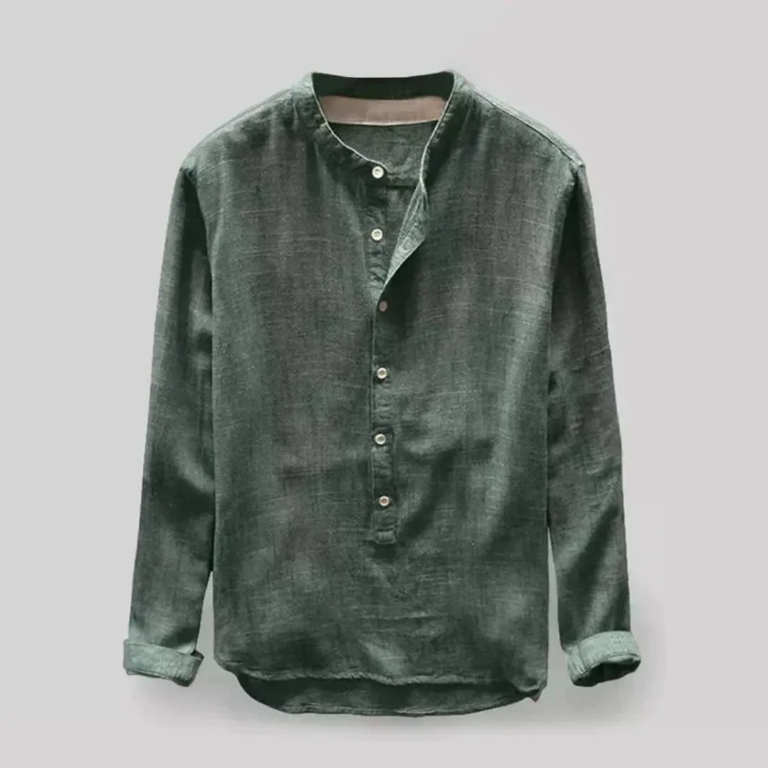 Men's Casual Long Sleeve Shirt | Henley