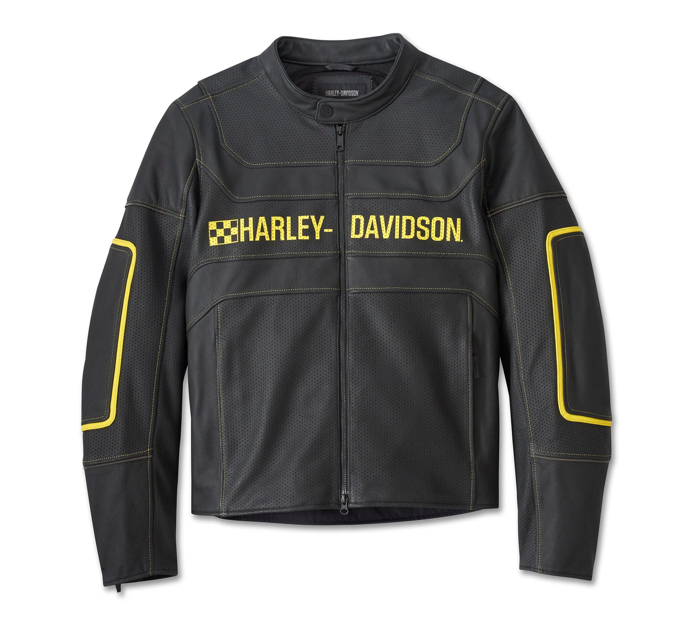 Men's Endonia Leather Jacket - Harley Black & Dandelion