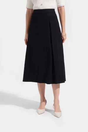 Midi Skirt with Side Pleat Detail