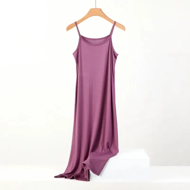 Modal Dress Spaghetti strap bottoming dresses Halter sundress Camisoles slips Inner Petticoat