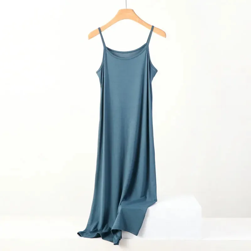 Modal Dress Spaghetti strap bottoming dresses Halter sundress Camisoles slips Inner Petticoat