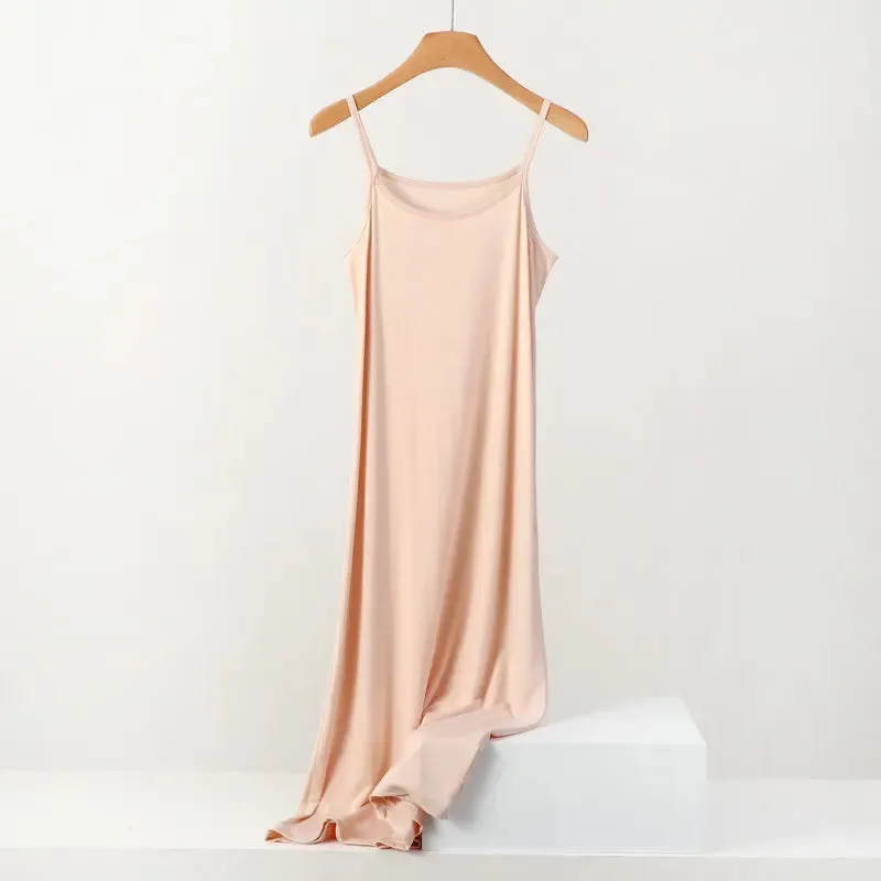 Modal Dress Spaghetti strap bottoming dresses Halter sundress Camisoles slips Inner Petticoat