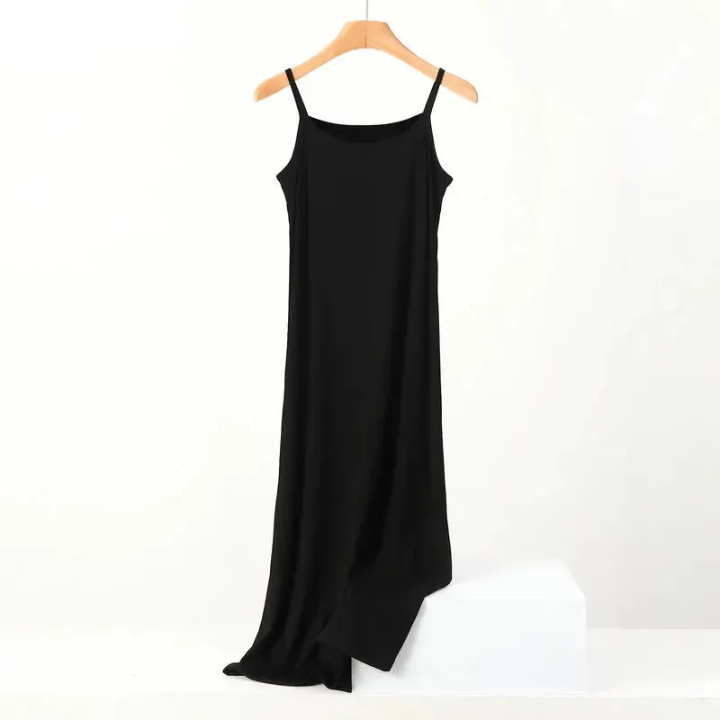 Modal Dress Spaghetti strap bottoming dresses Halter sundress Camisoles slips Inner Petticoat