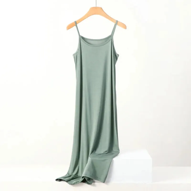 Modal Dress Spaghetti strap bottoming dresses Halter sundress Camisoles slips Inner Petticoat
