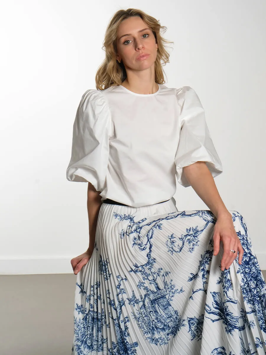 MSJoa Short Sleeve Blouse - Cloud Dancer