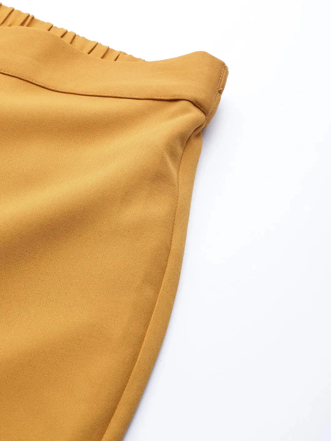 Mustard Front Pleat Tapered Pants