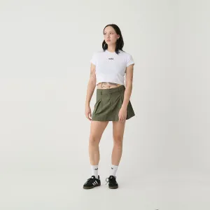 Nylon Flared Mini Skirt - Sage
