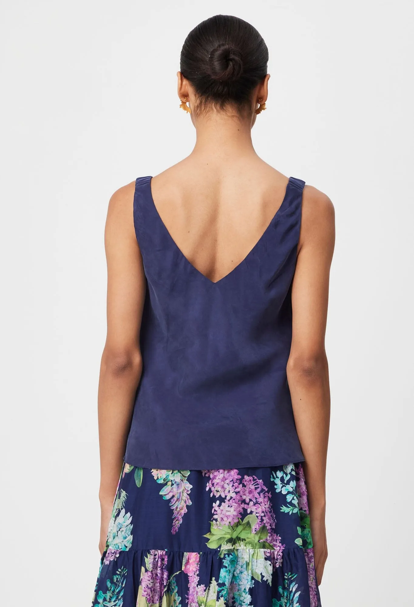 ONCE WAS Delray Reversible Cupro Cami - Lapis