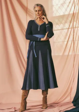 OnceWas II NOVA MERINO WOOL KNIT SKIRT - INK/STORM