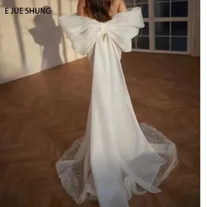 Organza Wedding Detachable Skirt Big Bow Knot Removable Train for Dresses