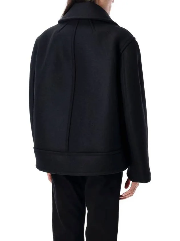 Oversized Black Saint Anti-slip Laurent Coat Pea Wool Refund policy