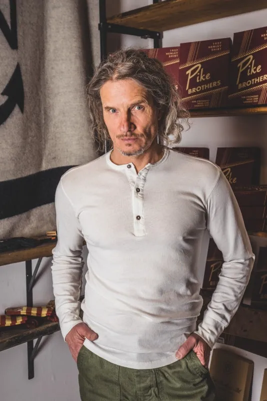 Pike Brothers - Longsleeve '1927 Henley Shirt Ecru'