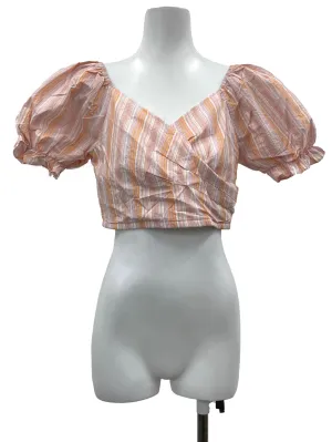 Pink Stripes Puff Sleeve Top