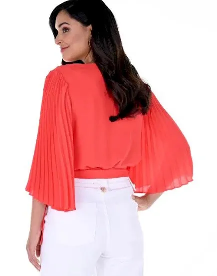 Pleat Sleeve Top Fire