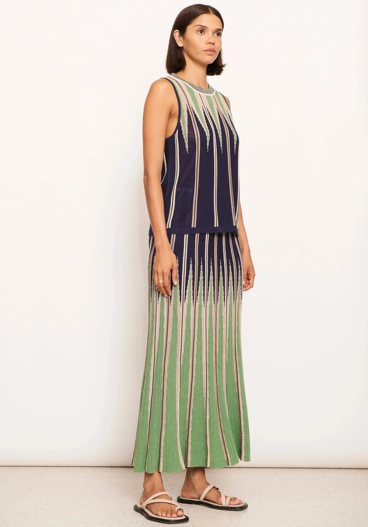 Pol Clothing - Spike Skirt - Green Multi