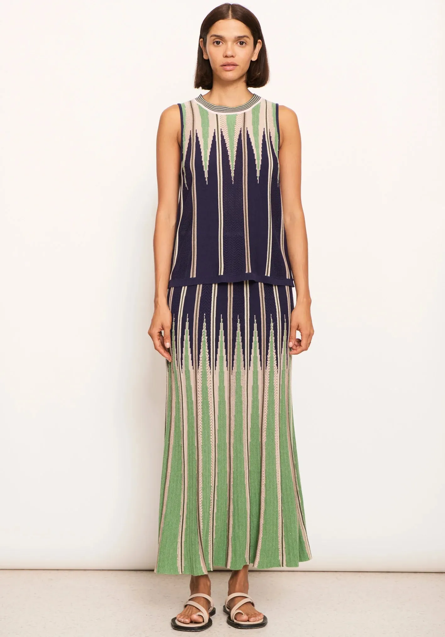 Pol Clothing - Spike Skirt - Green Multi