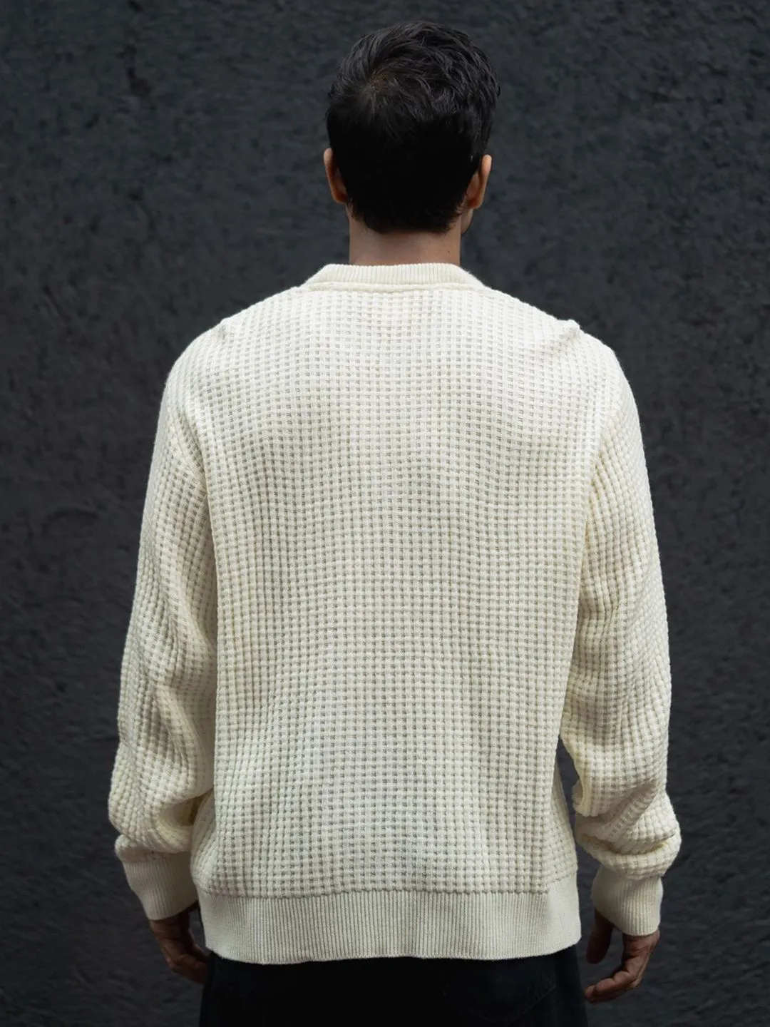 Powerlook Self Design Henley Neck Sweaters