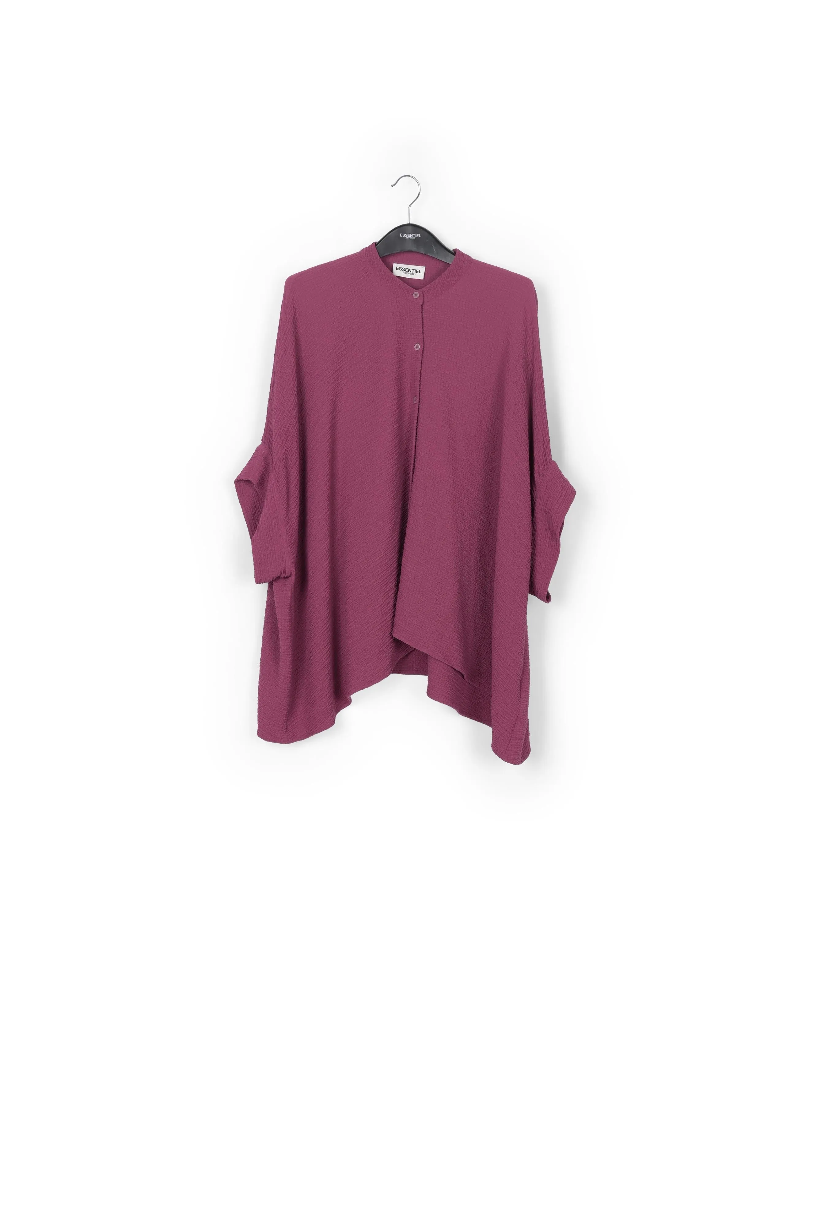 Purple boxy-cut seersucker shirt