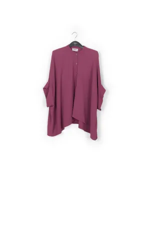Purple boxy-cut seersucker shirt