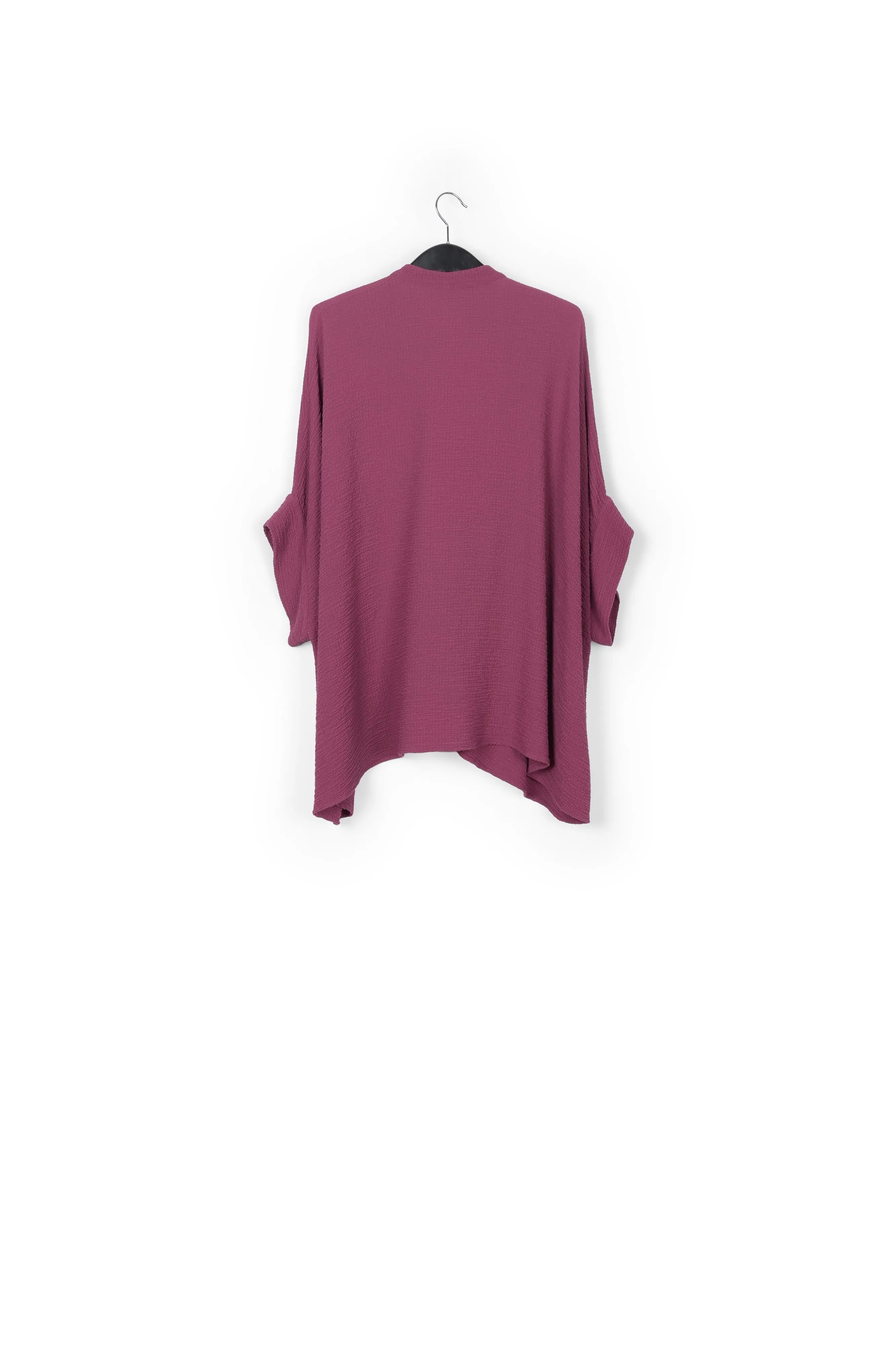 Purple boxy-cut seersucker shirt