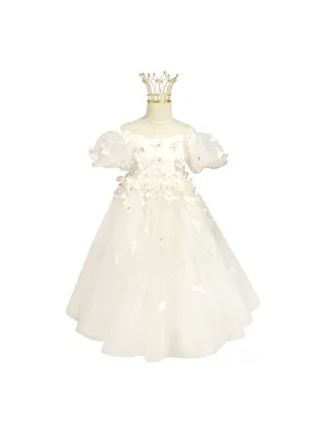 "Enchanted" Mimi Miya Couture - Flower Girl Tulle Dress with 3D Flowers And Butterflies