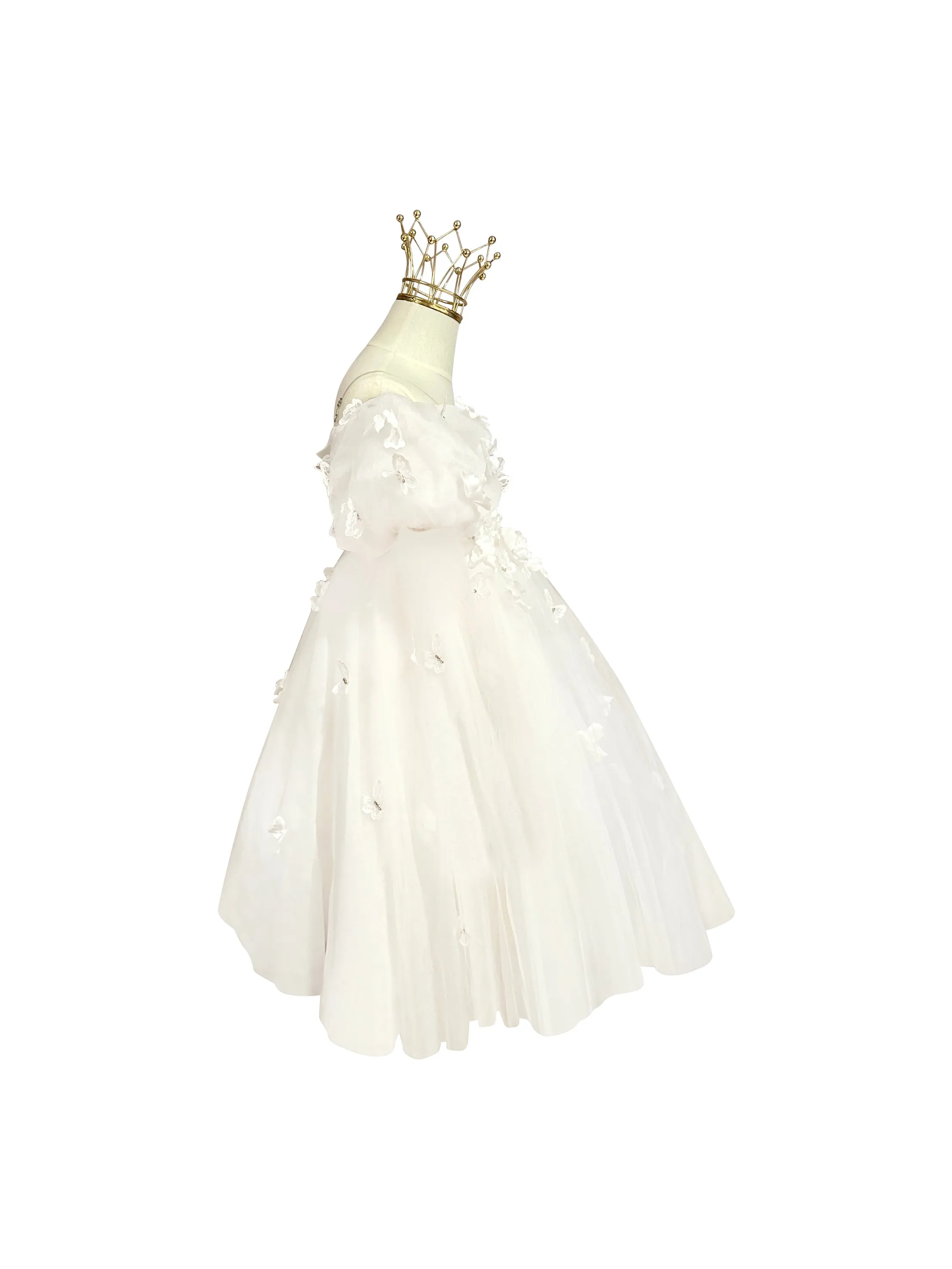 "Enchanted" Mimi Miya Couture - Flower Girl Tulle Dress with 3D Flowers And Butterflies