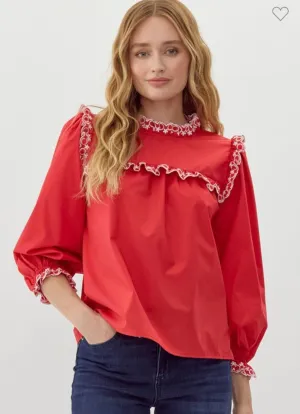 Red Diana Blouse